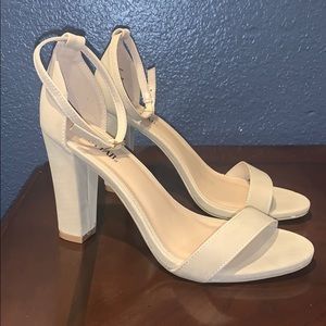 JustFab Nude block heels
